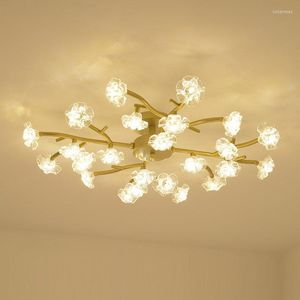 Ceiling Lights Modern Bedroom Lamp Crystal Flower Tree Branch Living Room Luxury Study Restaurant Mount