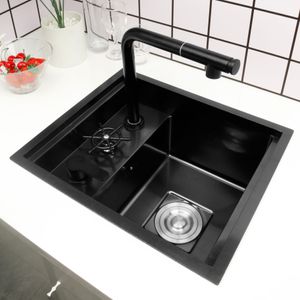 Black Mini Concealed Kitchen Sink Handmade kitchen Bar Small Size Single bowl Sink 304 Stainless Steel Vegetable Basin Sinks