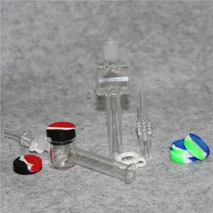 Hookah 10mm 14mm joint Straw Nectar Pipe Kit with Quartz Nail Glass Bong Water Pipe Oil rigs 5ml silicone containers