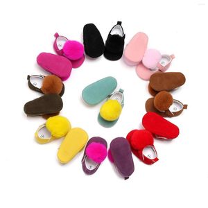 First Walkers Cute Infant Baby Girl Lovely Shoes Spring Autumn Pre-walkers Princess Solid Color Hair Ball Crib Toddler