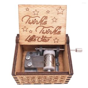 装飾的な置物Youtang Music Box Hand Crank MusicalMusicaledWoodギフトクリスマス