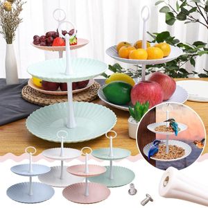 Plates 2 Tier Stainless Steel Round Cupcake Stand Wedding Birthday Cake Display Tower Drop Dessert Table Candy Fruit Plate 2022