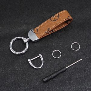 Classic Leather Car Key Ring Metal Keychains Hanging Accessories Key Chain Fashion Lanyards