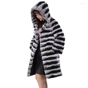 Pelliccia da donna S-9XL Abbigliamento invernale da donna Cappotto caldo taglie forti Giacca a vento lunga in velluto con cappuccio visone sintetico