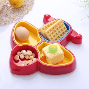 Set di posate Set di piatti per l'alimentazione del bambino Piatto per ciotole Stoviglie per bambini Stoviglie BPA Free Eco Friendly Cute Airplane Sub-grid Mangia vassoio