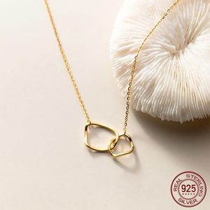 Ketten La Monada 38 4 cm 925 Silber Kette Halskette Für Frauen Unregelmäßige Interlock Kreis Schmuck Mode