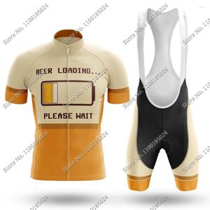 Racing Sets Men Beer Loading 2023 Cycling Jersey Set Summer Bicycle Clothing Road Bike Shirts Suit Bib Shorts MTB Ropa Maillot