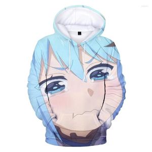 Herrtröjor megumin konosuba hoodie anime tröja herr hoody kvinnor harajuku unisex kläder pojke/flicka överdimensionerade