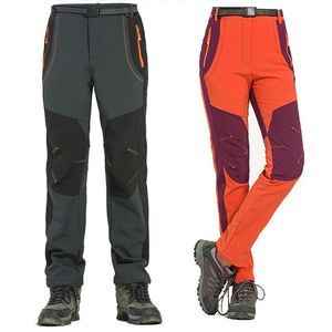 2021 neue Winter Männer Frauen Wandern Hosen Outdoor Softshell Hosen Wasserdicht Winddicht Thermo für Camping Ski Klettern RM032263n