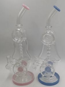 Rosa runde Glas-Wasserbong-Wasserpfeifen-Ölbrenner-Rauchpfeife Dab-Rig-Recycler für Tabak