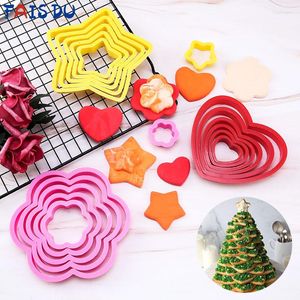Baking Moulds Fais Du 6pcs Christmas Cookie Cutter 3D Biscuits Decorating Molds For Sugar Crafts Set Pastry Bakery Accessories And Tool