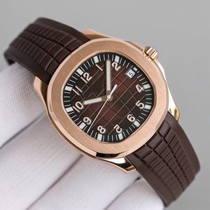 ST9 heren horloge donkerbruine wijzerplaat 40 mm saffier kristal glas vouw elkaar Arabisch cijfer balk tijd markeren volledig automatische machine montre de luxe