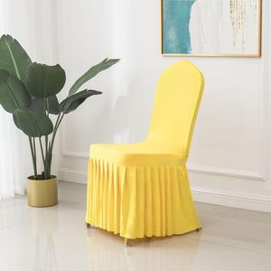 Sandalye süper yumuşak spandeks elastik kapak el yemek odası düğün koltuk kasa etek streç zemini ziyafet için