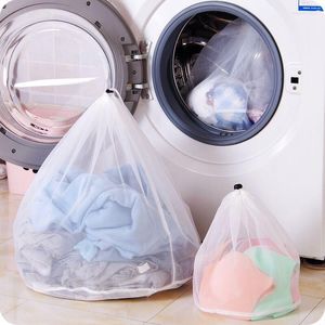 Laundry Bags 3 Size Drawstring Bra Underwear Socks Foldable Mesh Bag Household Clothes Care Accessories Wash