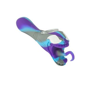 Innovativ färgglad silikon Snake Head Style Pipes Dry Herb Tobacco Thick Glass Filter Bowl Portable Handpipes Cigaretthållare Rökning