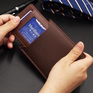 Wallets Men's Short Wallet High Quality Pu Leather Card Holder Removable ID Bag Male Ultra-thin Half-folded Bill Drop