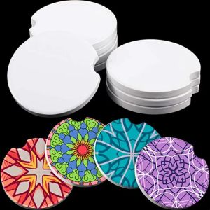 Ceramics SubliMation Car -Coasters 6.6x6.6cm Hot Transfer Printing Coaster Blank förbrukningsvaror Material DHL