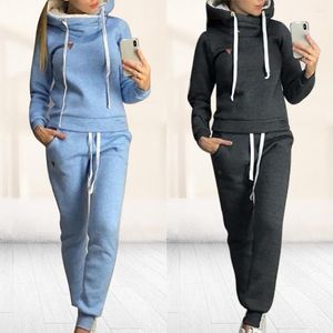 Lauf-Sets Herbst Damen Trainingsanzug Hoodies Und Jogger 2 Peice Frauen Sport Anzug Hoody Hosen Femme Outfits 2022