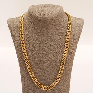 Chains 24k 60CM Gold Color Filled Big Necklace Chain For Men And Women High Quality