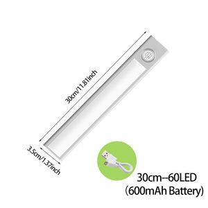 Ultra-thin Night Light Led Light Under Cabinet Motion Sensor Closet USB Rechargeable Kitchen Lighting Lamp