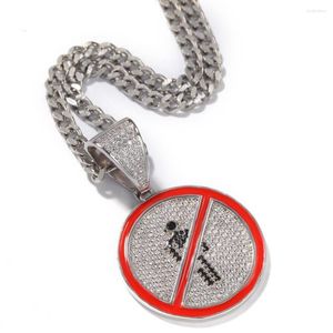 Pendant Necklaces Round Unique Design Iced Out Bling Pendant&Necklace Mirco Pave Prong Setting For Men Hip Hop Jewelry BP045