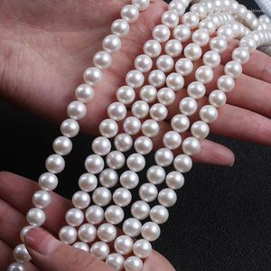 Chains Wholesale 8-9mm White Chinese Akoya Pearls Strand For Jewelry Making