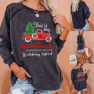 Women's Sweatshirts Christmas Movies Watching Shirt Sweatshirt Xmas Long Sleeve Tops