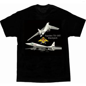 メンズTシャツロシアのトゥポレフTU-160ブラックジャック戦略爆撃機シャツ。ショートスリーブコットンカジュアルTシャツルーズトップサイズS-3XL