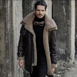 Men's Jackets 2022 Men's Imitation Suede Liner Coat Fashion Casual Vintage Jacket Autumn Winter Faux Fur Lapel Thicken Warm Loose