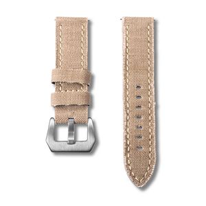 Guarda bande di tela Hemsut Watch Bands Quick Release Denim Premium Khaki Due pezzi Orologi cinghia Matt Acciaio Buckle 20mm 22mm 24mm T221213