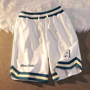 Mäns shorts broderad brev avslappnad plusstorlek sport basket byxor rak design fem bekväma pyjamas y2211