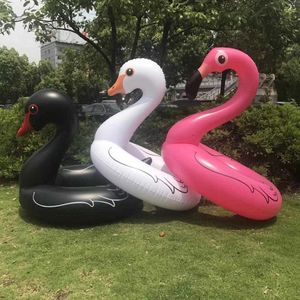 Life Vest Buoy Ny uppblåsbar Swan Swim Ring Black and White Swan Pool Float Flamingos Swimming Circle Pool Toy Uppblåsbar Swan Float Lifebuoy T221214