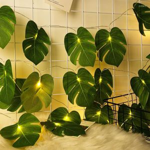 Dizeler 20 LED String Lights Yapay Monstera Ayrılıyor Işık Noel Doğum Günü Partisi Asma Asma Plajı Tema Ev Bahçe Dekorasyonları