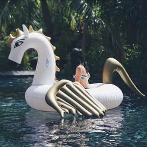 Vida Bóia da Vida de 250cm Gigante Pegasus Unicorn Ride-On Swimming Ring Pool Float para Women Air Mattress Beach Water Toys Piscina Boia T221214