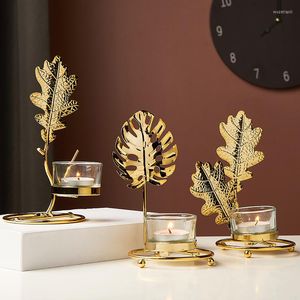 Ljushållare Gold Nordic Candles Table Clear Cup Metal Designer Modern Te Light Decoracao Para Casa Home Dinning Decor