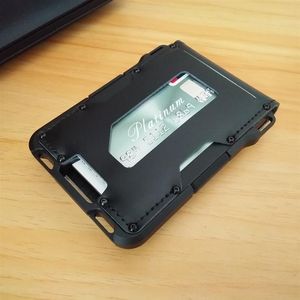 Nowe aluminiowe RFID blokujące posiadacze karty kredytowej Moneta Portownik skórzany minimalistyczny portfel dla Menwomen ID Bank Card Case227m