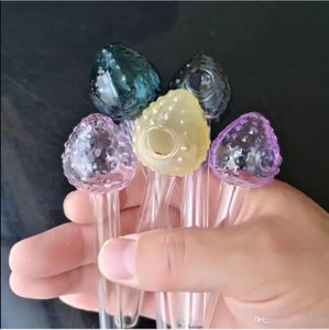 Farbe Erdbeerkopf gerader Topf Glasbongs Zubehör Glaspfeifen bunte Mini-Multifarben Handpfeifen Bester Löffel