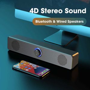 Altoparlanti portatili 4D Surround Soundbar Bluetooth 5.0 Altoparlanti per computer Subwoofer stereo cablato Barra audio per PC portatile Home Theater TV Altoparlante Aux T221213