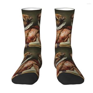 Men's Socks Funny Border Terrier Dog Portrait Women Men Warm 3D Printed Animal Art Sports Basketball