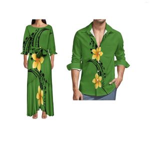 Fritidsklänningar Grön droppe Stora människor Trendig klänning Damer Sexig snörning Fishtail Polynesisk samoansk Anpassad efterfrågan