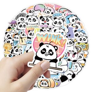 60st söta panda klistermärken skate accessoarer vinyl vattentät hippie klistermärke för skateboard bärbar dator bagage telefon fodral bil dekaler fest dekor