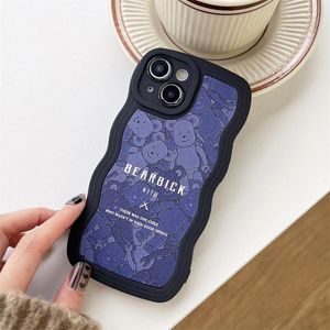 Cartoon cute Bear Soft Phone Cases For iPhone 14 Pro Max Plus iPhone14 13 12 11 Purple Fashion TPU Shockproof Camera Lens Protective Back Cover