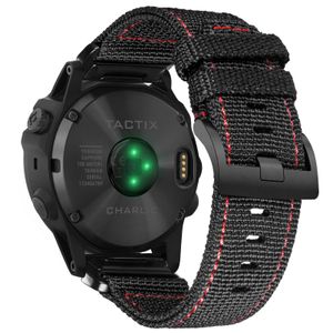 ウォッチバンドHemsut QuickFit Garmin Watch Bands Black Red Nylon Sports Strap Woven Loops for Enctink Fenix Marq 20mm 22mm 26mm T221213