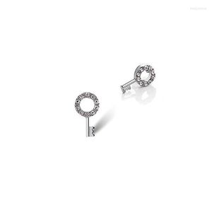 Hoopörhängen Platinum Färglegering Rhinestone Key Trendy Silver Korean Stud Fashion Jewelry 2022