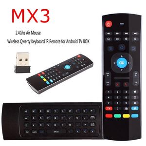 MX3 Hava Fare Sesli Arka Işık Uzaktan Kontrol 2.4G RF Android TV Kutusu için Kablosuz Klavye X96 X4 H96