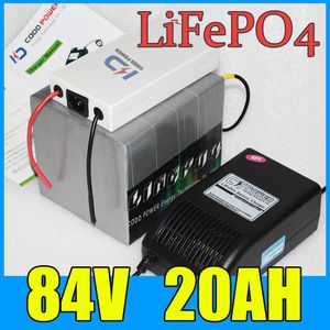 84V 20AH LIFEPO4 Pil Paketi 1200W Elektrikli Bisiklet Scooter Lityum Pil BMS Şarj Cihazı