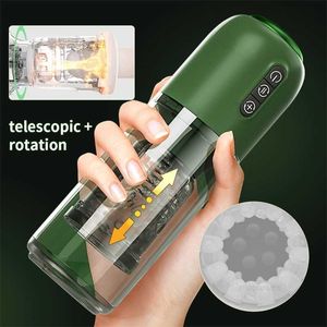 Sex toys massager 2022 Automatic Rotary Vibrator Penis Massage Machine Cup Adult Toys Retractable Sucking Male Masturbator Vagina Blowjob