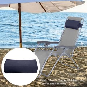 Pillow Durable Recliner Headrest Beach Folding Chairs Adjustable Home For Lunch Break Picnics Sling Lounge Chair