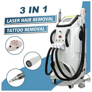 2023 Multi-funkcjonalny sprzęt kosmetyczny nd yag laser IPL ERLIGHT OPT RF 3 IN1 Salon Machine z 3 uchwytami trwałe usuwanie tatuatorki do usuwania włosów