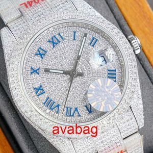 Wristwatches Classic Watch Mens Full Diamond Watches Automatic Mechanical WristWatch 40mm WristWatches Sapphire Stainless Steel Strap Montre de luxe